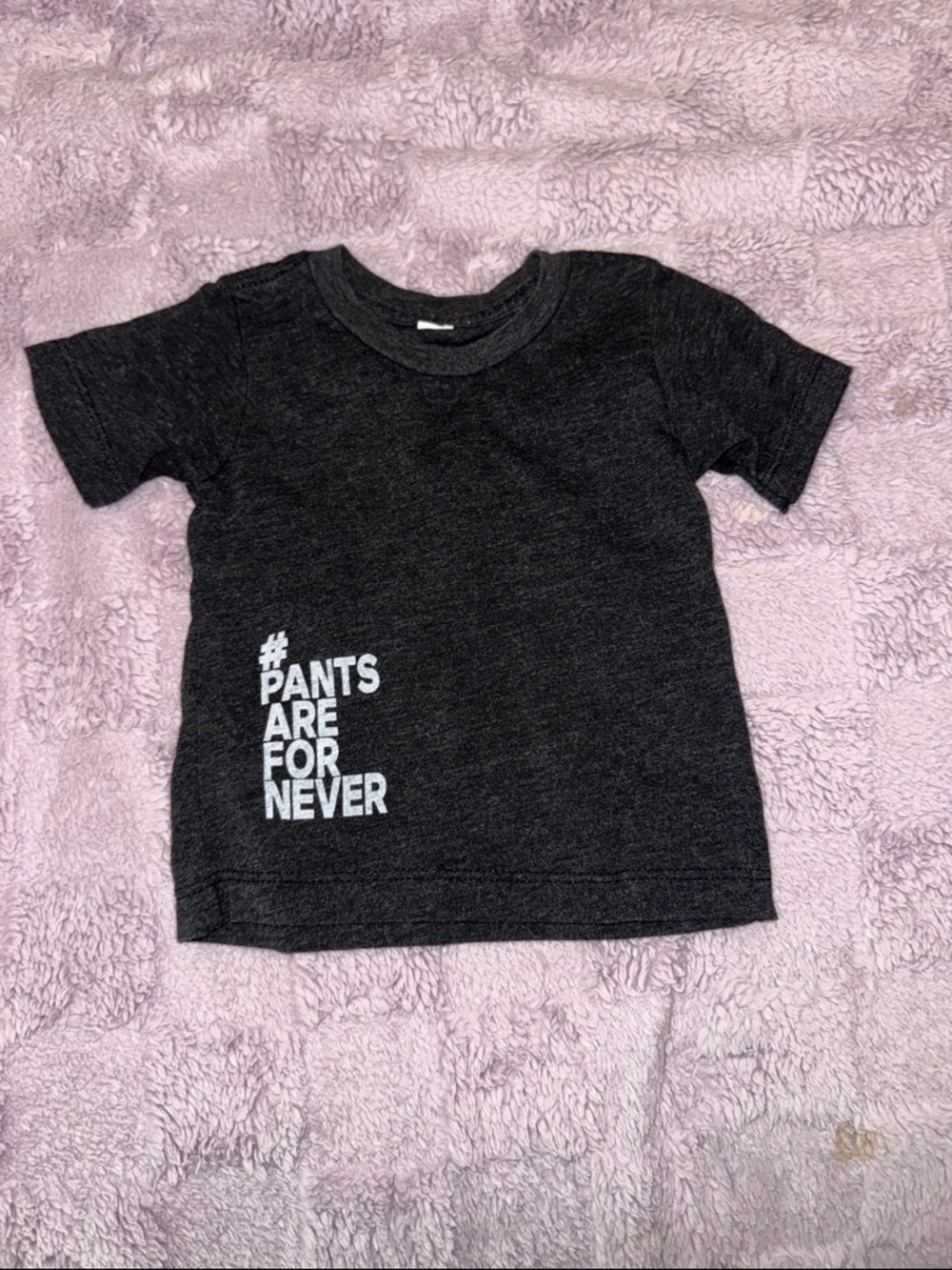 Kids Charcoal Graphic Tee - #Pants Are For Never